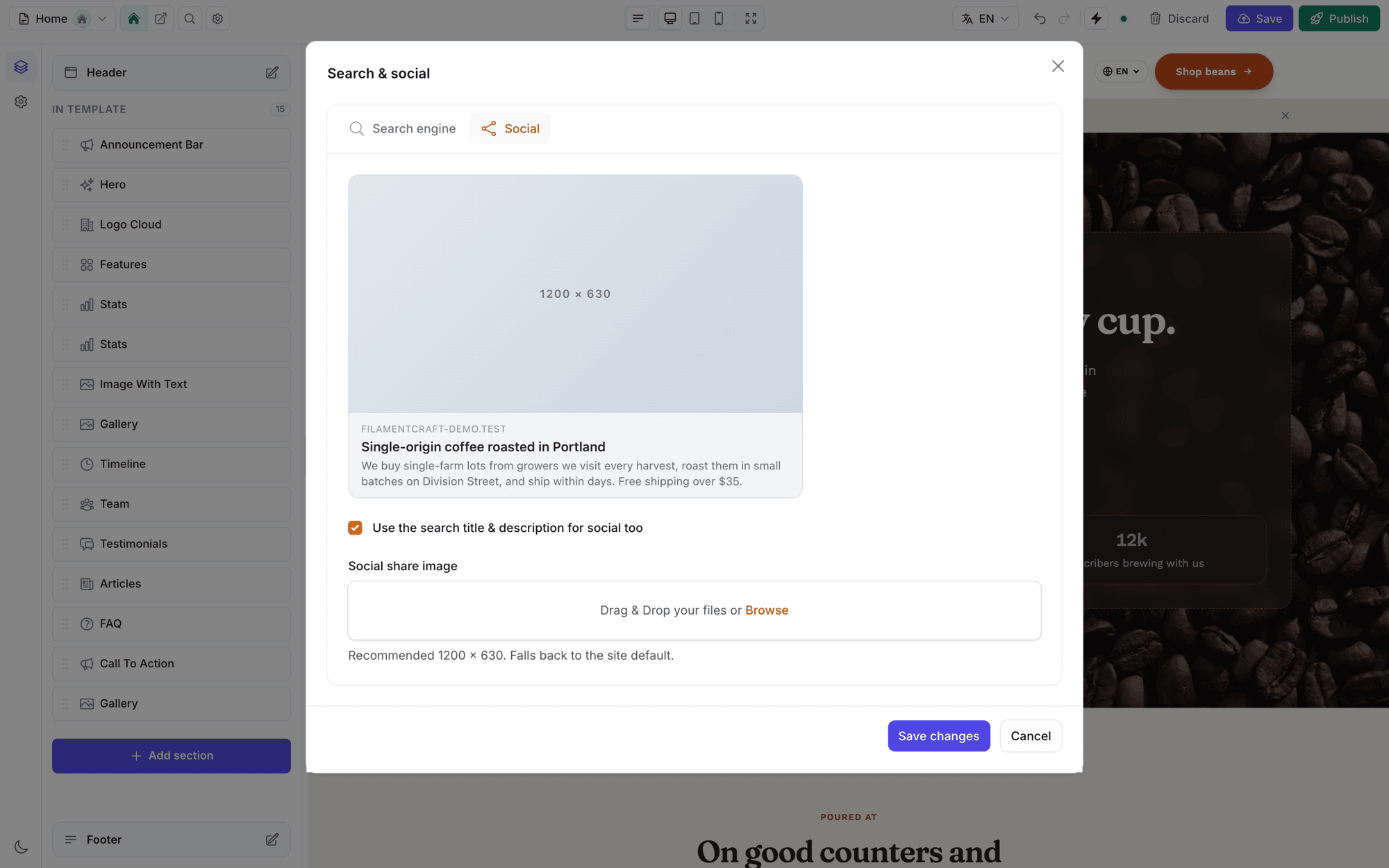 The AI crawlers and GEO modal