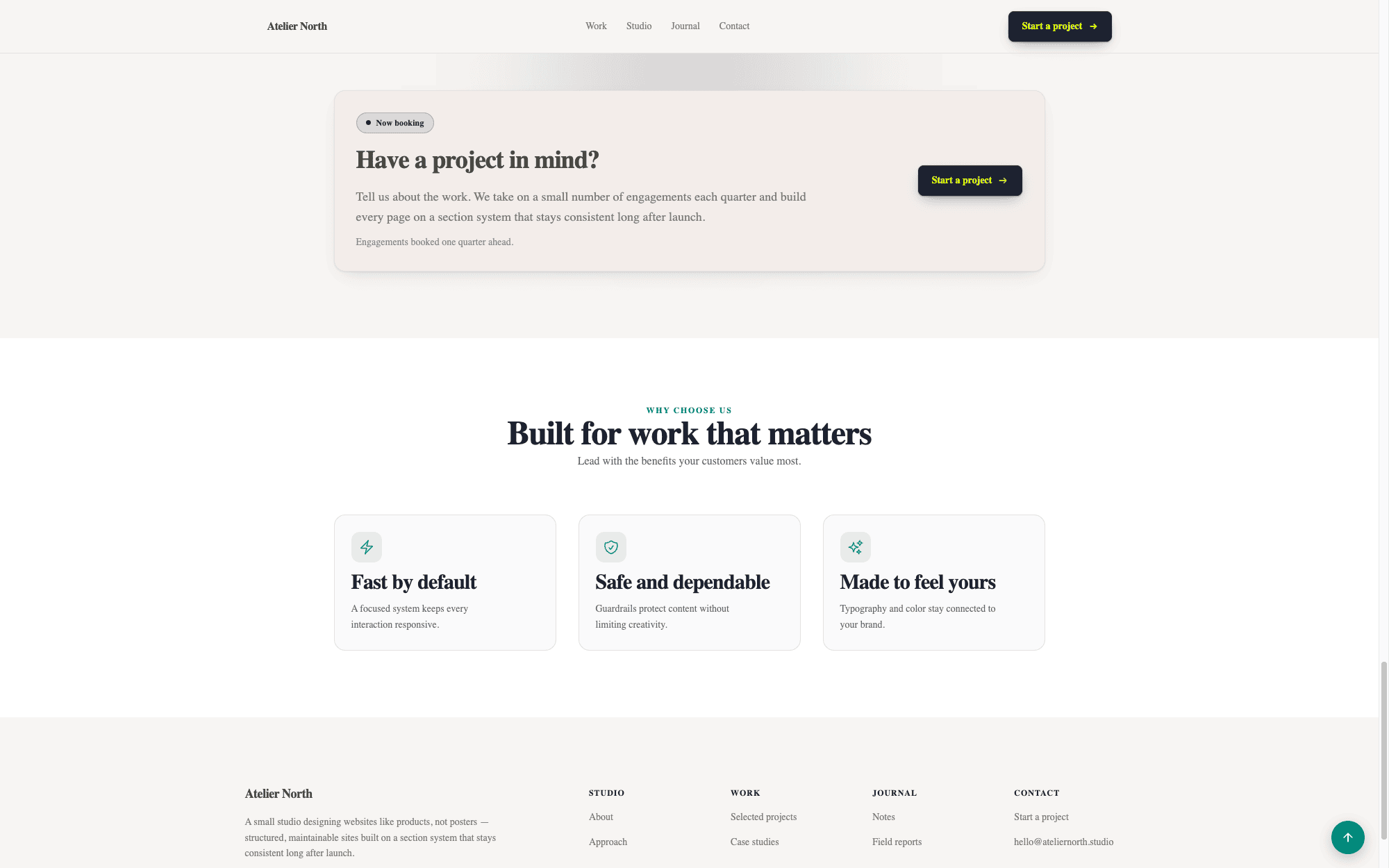 A custom section rendered on the published storefront between built-in sections